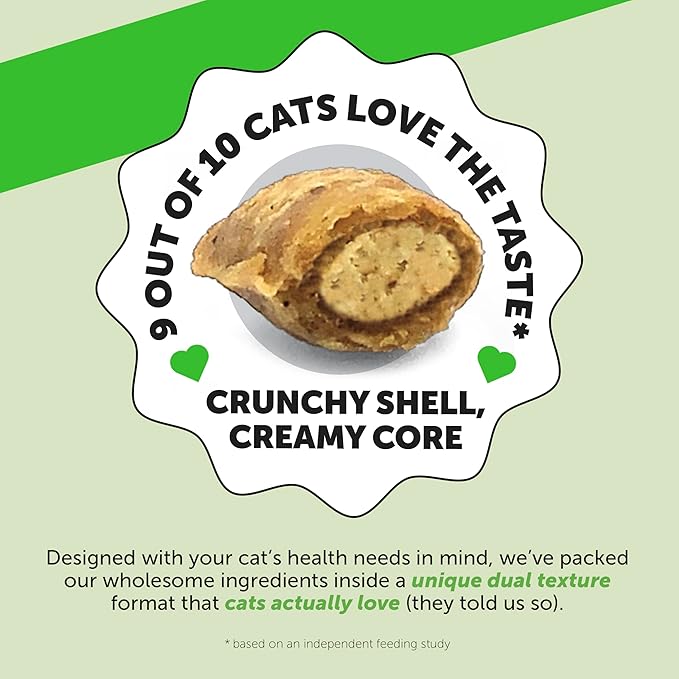 Cat Hairball Support Crunchy & Creamy Chews, Hairball Remedy Cat Treats, Furball Treatment, Supports Skin & Coat, Digestion, Vitamins & Hairball Medicine, Chicken (90-Day Supply)-Mewly Pet