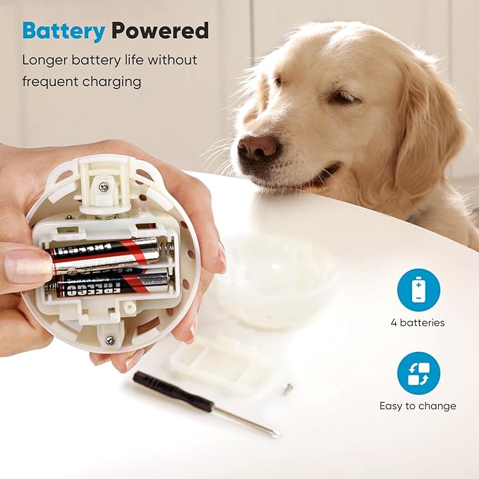 Petbobi Interactive Dog Toys for Boredom - Moving Dog Toy for Stimulating Play, Pet Plush Squeaky Ball for Small Medium Breeds with 4 Batteries, Blue-Mewly Pet