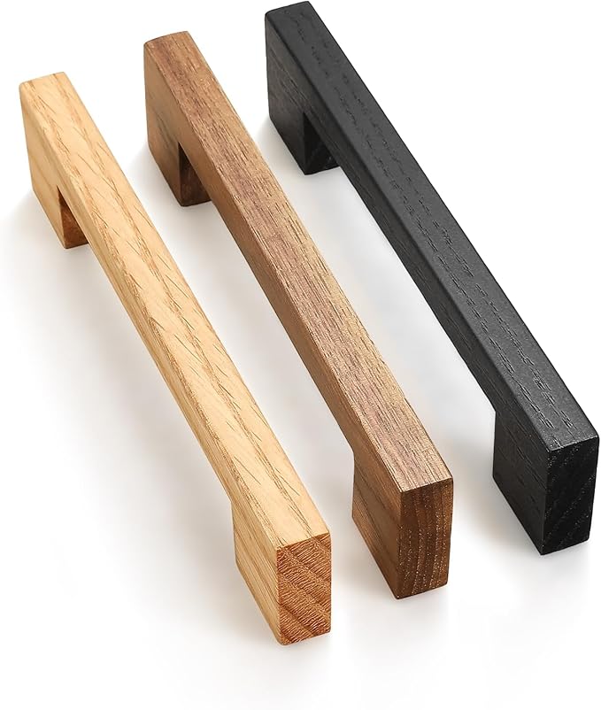 Walnut Square 5 in 2 pcs Wooden Drawer Pulls Handle pulls for cabinets Kitchen Cabinet Drawer pulls Cabinet Door Pull