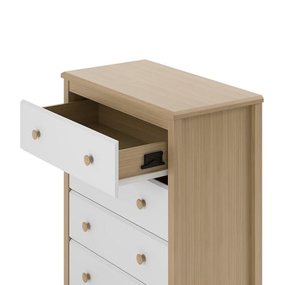 Storkcraft Alpine 4 Drawer Dresser (Driftwood and White) – GREENGUARD Gold Certified, Kids Storage Organizer, Modern 4 Drawer Chest for Bedroom, Must-Have Nursery Storage