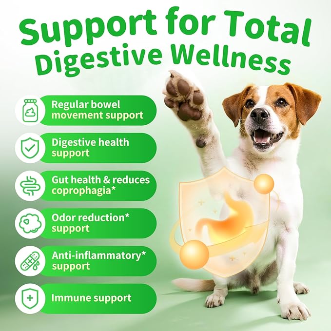 Premium Dog Digestive Enzymes and Probiotics with Pumpkin for Gut Health Support - Daily Chews for Digestion & Gas Relief - Chicken Flavor-90 Count-Mewly Pet