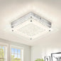 Flush Mount Ceiling Light 11IN Hallway Light Fixtures Ceiling Square Crystal Ceiling Light Fixture Dimmable Light Fixtures for Kitchen, Bathroom, Bedroom, Hallway Ceiling Lights