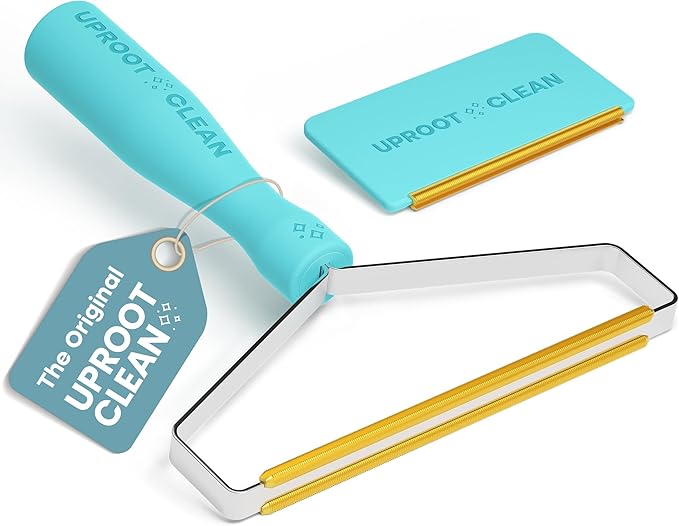 Uproot Cleaner Pro Pet Hair Remover & Mini - Pet Hair Removal Tool Multi Fabric Edge & Carpet Scraper - Cat for Couch, Cat Towers, Car Detailing The Furry-Situation Survival Kit-Mewly Pet