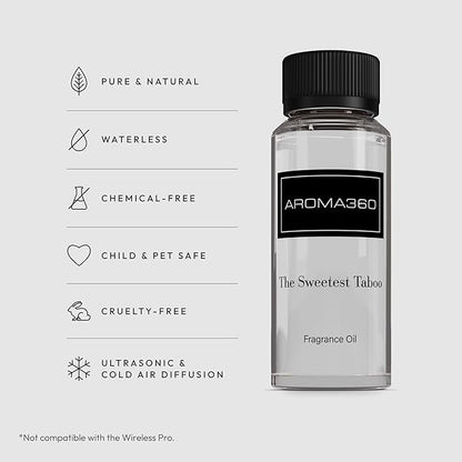 Aroma360 - The Sweetest Taboo Fragrance Oil Scent - Luxury Aromatherapy Scent Diffuser Oil - Hints of Lemon Crème, Pomegranates, & Raspberries - For Essential Oil Diffusers - For Home & Office - 120mL
