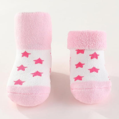 Unisex Baby Terry Socks 5-Pack for Baby boy and girl 0-12 Months Warm Cotton Socks