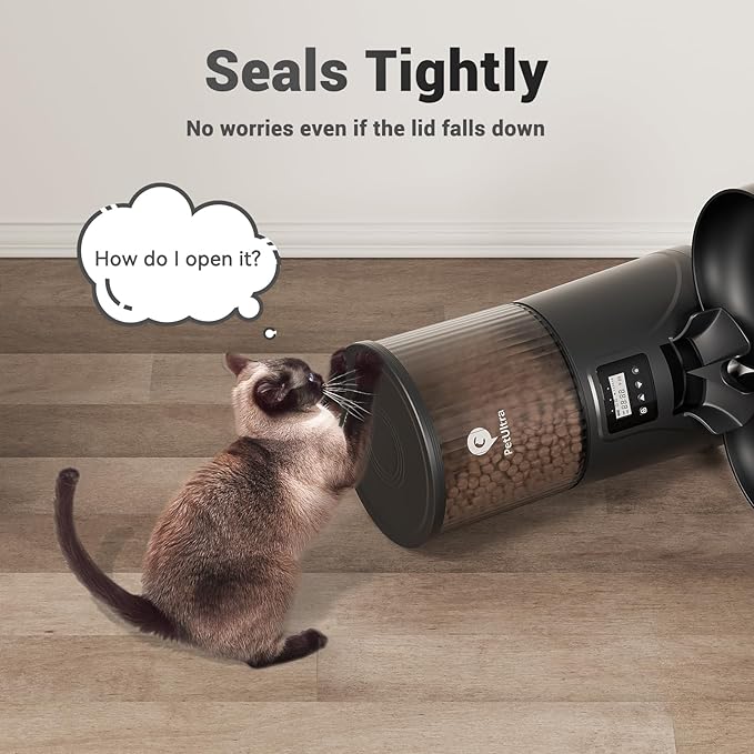 Automatic Cat Feeder for 2 Cats - 16 Cups/4L Timed Auto Pet Feeder with Portion Control (1-6 Meals), Dual Power& Easy to Clean for Indoor Cats & Small Dogs-Mewly Pet