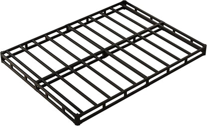 King Size Box Spring 4 Inch Low Profile, Heavy Duty Metal Box Spring Bed Base with Fabric Cover, Mattress Foundation, Easy Assembly, Noise Free, Black