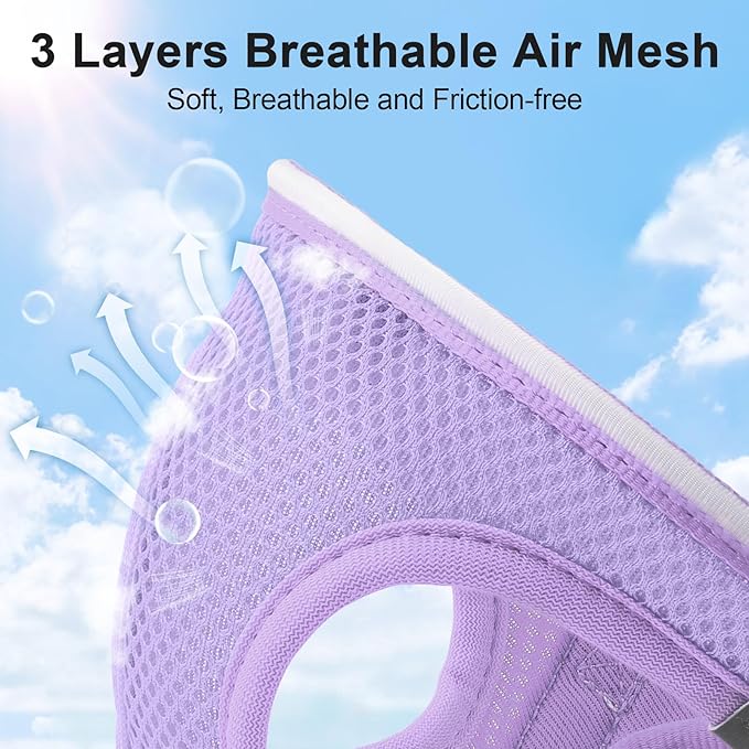 Light Up Dog Harness,Rechargeable LED Dog Harness for Small Medium Large Dogs,Reflective Lighted Safety Vest for Night Walking & Camping,Lightweight & Adjustable,Lavender Purple,XS-Mewly Pet