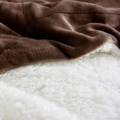 NANPIPER Sherpa Blanket Warm Blankets for Winter Super Soft Fuzzy Flannel Fleece/Wool Like Reversible Velvet Plush Couch Blanket Lightweight(Brown Throw Size 50"x60")