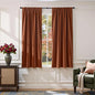 Lazzzy Velvet Blackout Curtains Thermal Insulated Room Window Drapes Super Soft Luxury Curtains for Living Room Bedroom Rod Pocket 2 Panels, Burnt Orange, 52" W x 63" L