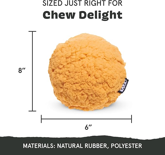 Barkbox Cheeze Brawl Super Chewer Plush Toy with Hard Core Center, Large-Mewly Pet