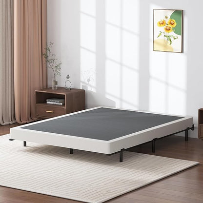 King Box Spring, 5 Inch Box Springs King Size Basics Bed Base, Mattress Foundation, Black Heavy Duty Metal Structure with Cover, No Noise, Easy Assembly