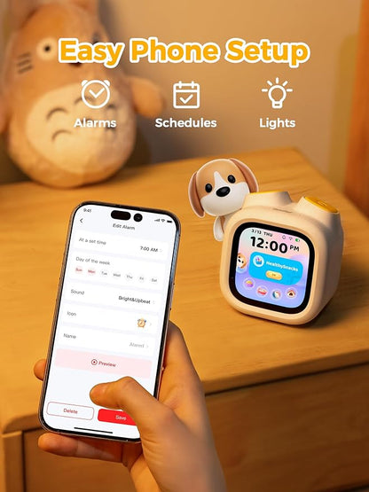 Think Academy Pawpal Toy for Kids & Toddlers - All-in-1 Stories, Music, Podcast, Schedule, Ok-to-Wake, Habit-Building, Digital Pet, Nightlight, Parental Control, Message, for Girls Boys Ages 3+