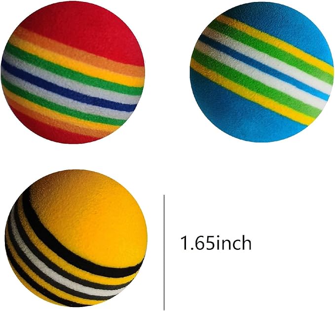 24 Pcs Colorful Soft Foam Rainbow Play Balls for Pet Dog and Cat (42cm) Ethylene Vinyl Acetate-Mewly Pet