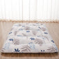 Japanese Floor Mattress, Futon Mattress with Portable Storage Bag and Washable Cover, Roll Up Thick Tatami Mat Suitable for Camping, Guest Room, White Leaf, Twin