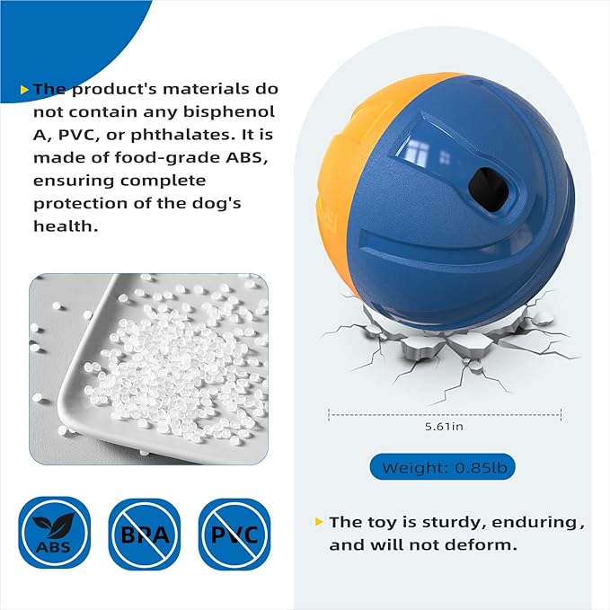 KADTC Dog Treat Giggling Ball - Adjustable Food Dispensing Speed - Puppy Basketball Toy - Puzzle Slow Feeder Mind Game for Medium/Large/Extra L Aggressive Chewers Breed-Mewly Pet