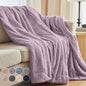 The Connecticut Home Co Throw Blanket for Couch, Soft Fluffy Room Decor, 70x60, Cozy Warm Throws for Bed, Couches, Gifts for Women, Bedroom Cute Aesthetic Blankets Faux Fur and Sherpa, Purple