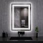 LED Mirror, 20x28 Inch Gradient Front and Backlit LED Bathroom Mirror, 3 Colors Dimmable CRI>90, IP54 Enhanced Anti-Fog Bathroom Mirror with Lights