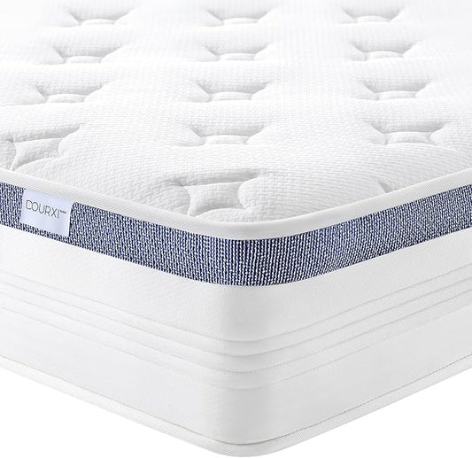 Full Size Mattress 10 Inch, Hybrid Full Mattress in a Box with Cooling Gel Memory Foam and Individually Pocket Innerspring for Support and Pressure Relief, Medium Firm
