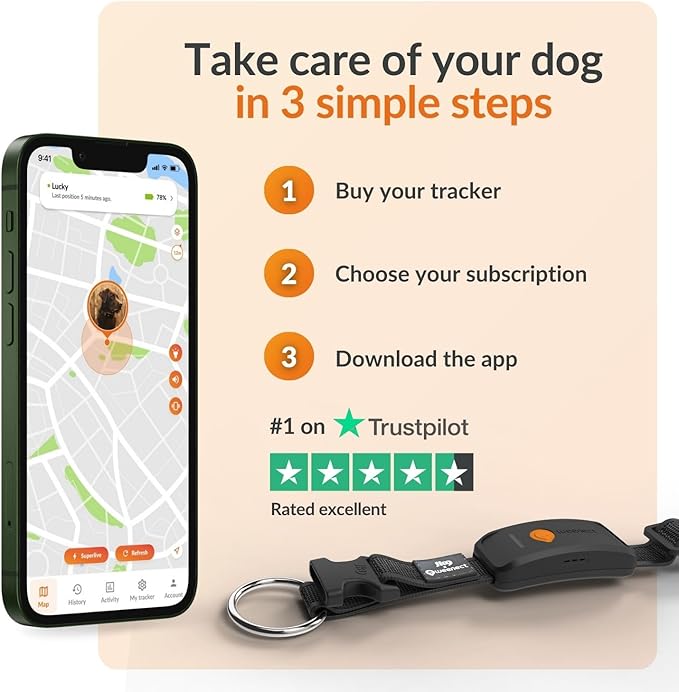 Weenect Dog XT - New GPS Collar for Dogs | XL Antenna | Waterproof | Ultra-Durable Integrated Julius-K9 Collar | Subscription Required-Mewly Pet