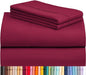 LuxClub 4 PC Queen Sheet Set, Breathable Luxury Bed Sheets, Deep Pockets Wrinkle Free Cooling Sheets Machine Washable Hotel Bedding Silky Soft - Burgundy Queen