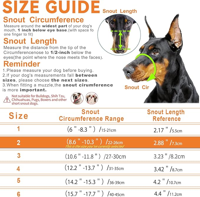 Dog Muzzle – Lightweight Breathable Basket Muzzle, Anti-Biting & Chewing, Adjustable Fit for Small, Medium & Large Dogs(Size 2)-Mewly Pet