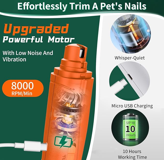 2-in-1 Cat Nail Clippers & Dog Nail Clippers Trimmers for Large Medium Small Dogs Cats Claw Trimmer Quick Sensor and Safety Guard USB Rechargeable with 2 LED Lights Dogs Nail Trimmer-Mewly Pet