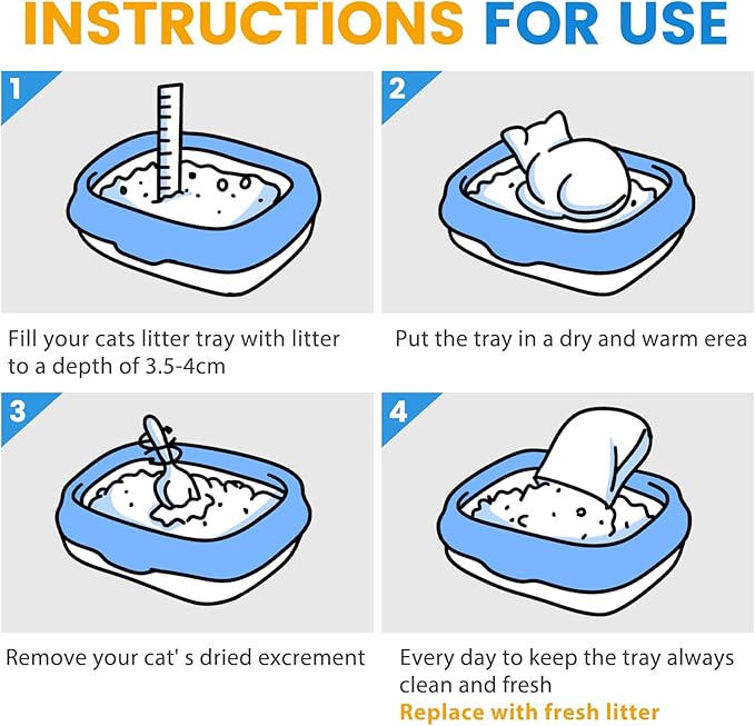 NEWORD Crystals Cat Litter Superior Odor Control 14 lbs Total (2 Pack of 7lb Bags) Soft-On-Paws Low Tracking Dust-Free White Silica Gel, Unscented-Mewly Pet