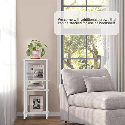TUTOTAK End Table, Set of 2, Side Table, Nightstand, 2-Tier Storage Shelf, Sofa Table for Small Space, Living Room, Bed Room TB01BMW035