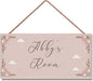 Personalized Sign Flowers Sign For Girls Room Farmhouse Decor Wall Art Home Decor For Kids Room,Custom Name Door Art Decor Decorative Plate for Boys Bedroom