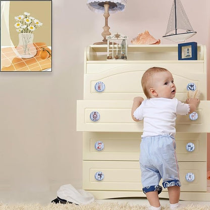 Set of 8 1.8" Wooden Safari Animals Nursery Cabinet Kids Room Door Dresser Drawer Knobs and Handle Pulls