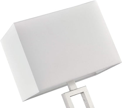 Britta Table Lamp – Modern Luxury Desk Lamp with Silver and White Finish, Commercial Grade Lighting for Living Room or Bedroom