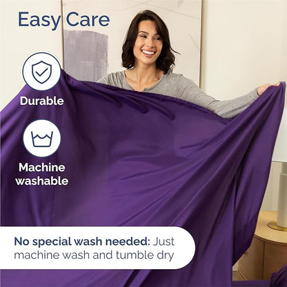 King 6 Piece Sheet Set - Comfy Breathable & Cooling - Ultra Soft Hotel Luxury Bedding Set w/ 8-16 Inch Deep Pockets - 1 Flat & 1 Fitted Sheet & 4 Pillowcases - Cozy, Wrinkle Free & Easy Care - Purple