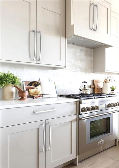 10 Pack Brushed Satin Nickel Cabinet Pulls 10 Inch(254mm) Kitchen Cabinet Handles Solid Zinc Alloy Cabinet Hardware Drawer Pulls