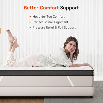 ELEMUSE 3 Inch King Size Memory Foam Mattress Topper, High Density Gel Foam Bed Toppers with Cooling Pillowtop for Back Pain Relief, Medium Firm Mattress Pad for Comfort Body Support