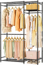 Neprock Portable Closets for Hanging Clothes, Freestanding Clothing Rack with 3 Hang Rods & 5 Shelves, Metal Wardrobe Garment Rack for Bedrooms
