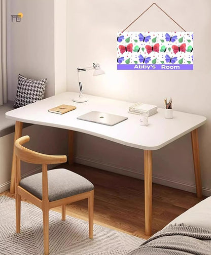 Personalized Sign Cute Butterfly Sign For Kids Room Nursery Door Decor For Girls Room,Custom Name Wall Art Decor Decorative Plate for Boys Bedroom Little Man Cave