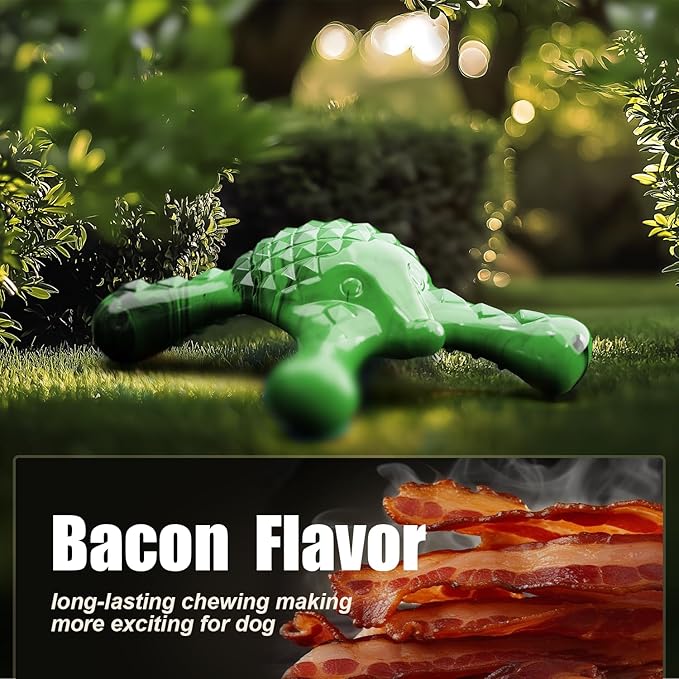 Dog Toys for Small Dogs, Nylon Indestructible Dog Toy for Small Dogs, Hedgehog Puppy Chew Toys with Bacon Flavor,Long Lasting, Puppy Teething Toys, Green-Mewly Pet