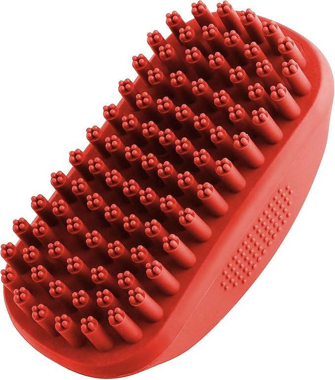 Tuff Pupper Dog Bath Brush, Silicone Pet Hair Remover Brush for Shampooing & Massaging Dogs, Dog Washing Brush with Soft Rubber Bristles Gently Removes Loose & Damaged Fur-Mewly Pet