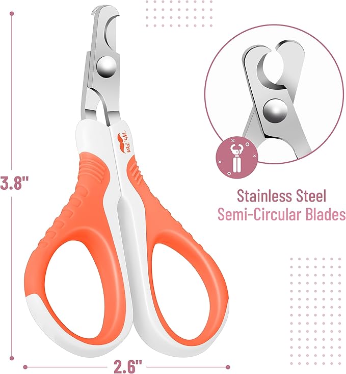 Mr. Pen Cat Nail Trimmer - Orange, Kitten & Small Dog Nail Clipper, Cat Claw Trimmer-Mewly Pet