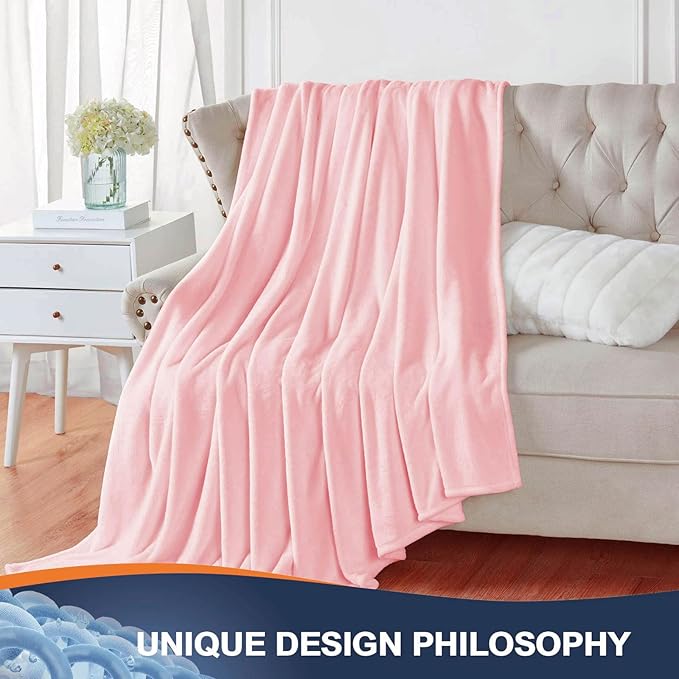 Walensee Fleece Blanket Plush Throw Fuzzy Lightweight (King Size 108x90 Pink) Super Soft Microfiber Flannel Blankets for Couch, Bed, Sofa Ultra Luxurious Warm and Cozy for All Seasons