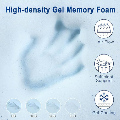 EDILLY 3 Inch Cooling Gel Memory Foam Mattress Topper Twin XL Size,with Removable & Washable Bamboo Cover,Soft Breathable Mattress Pad,Bed Topper for Back Pain Relief (38x80)