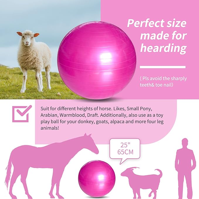 17 Inch Horse Play Balls Anti-Burst Herding Ball for Horse Mega Equine Ball for Play Training Horses Soccer Balls-Mewly Pet