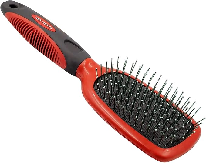 Tuff Pupper Stainless Steel Pin Brush for Long or Short Hair Pets - Detangling & Dematting Undercoat Brush for Dogs, Cats, and All Pets-Mewly Pet