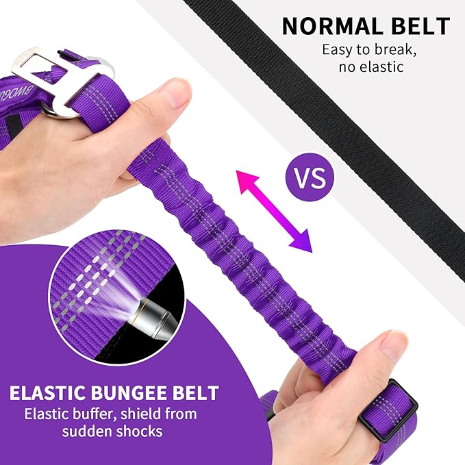 BWOGUE Pet Dog Cat Seat Belt Reflective Car Dog Headrest Restraint Leash Elastic Buffer Bungee Adjustable Tangle-Free Safety Leads Vehicle Seatbelt Harness for Small, Medium and Large Dogs (1 Pack)-Mewly Pet