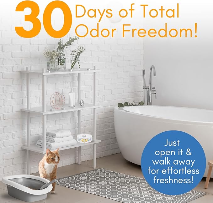 Cat Litter Deodorizer Jar (Orange Scent, 16 Oz, Pack of 2) - Cat Litter Odor Control Gel In A Jar - Cat Litter Box Pet Air Freshener - Litter Odor Eliminator to Freshen Air-Mewly Pet