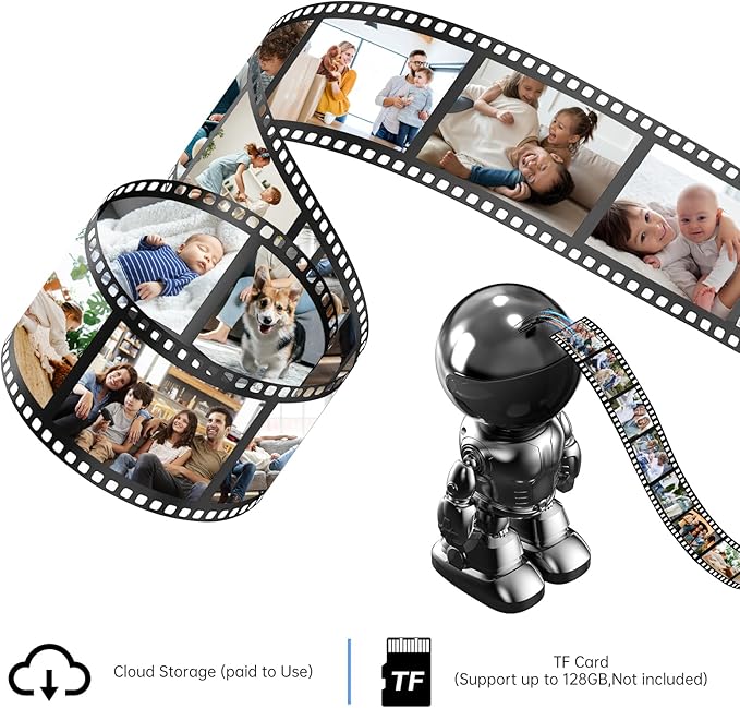 Indoor Camera 2K HD 5G/2.4Ghz WiFi Pet Robot Camera Motion Detection and Alarm,Two-Way Talk,Color Night Vision, Nanny Cam Compatible with Alexa（Black）-Mewly Pet