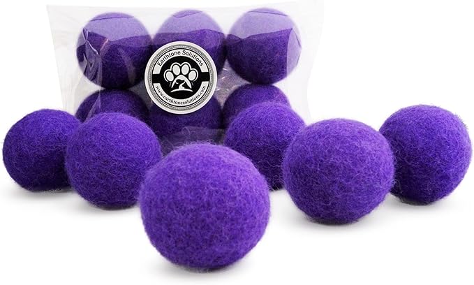 Wool Cat Toys - Felt Cat Toy Balls for Small Pet Fetch and Play - Eco Friendly Quiet Wool Ball Cat Toy for Cats and Kittens - Choose Your Colors (Purple)-Mewly Pet