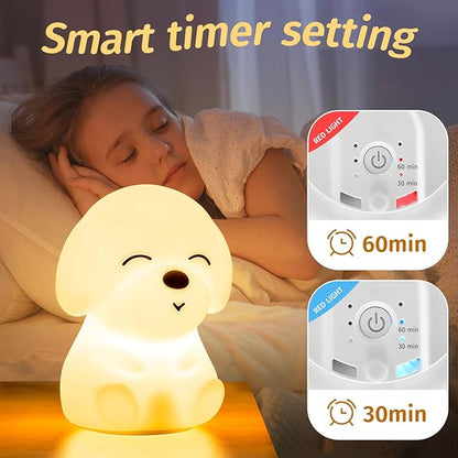 Mubarek Dog Night Light,Remote+16 Colors+Timer+Rechargeable Dog Night Light for Kids Nursery Decor, Cool Kawaii Silicone Puppy Unique Lamps Puppy Gift Ideas Puppy Gifts Unique Home Decor