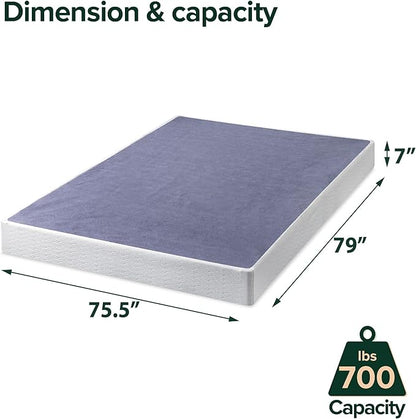 ZINUS 7 Inch King Metal Smart Box Spring, Mattress Foundation, Strong Metal Frame, Easy Assembly